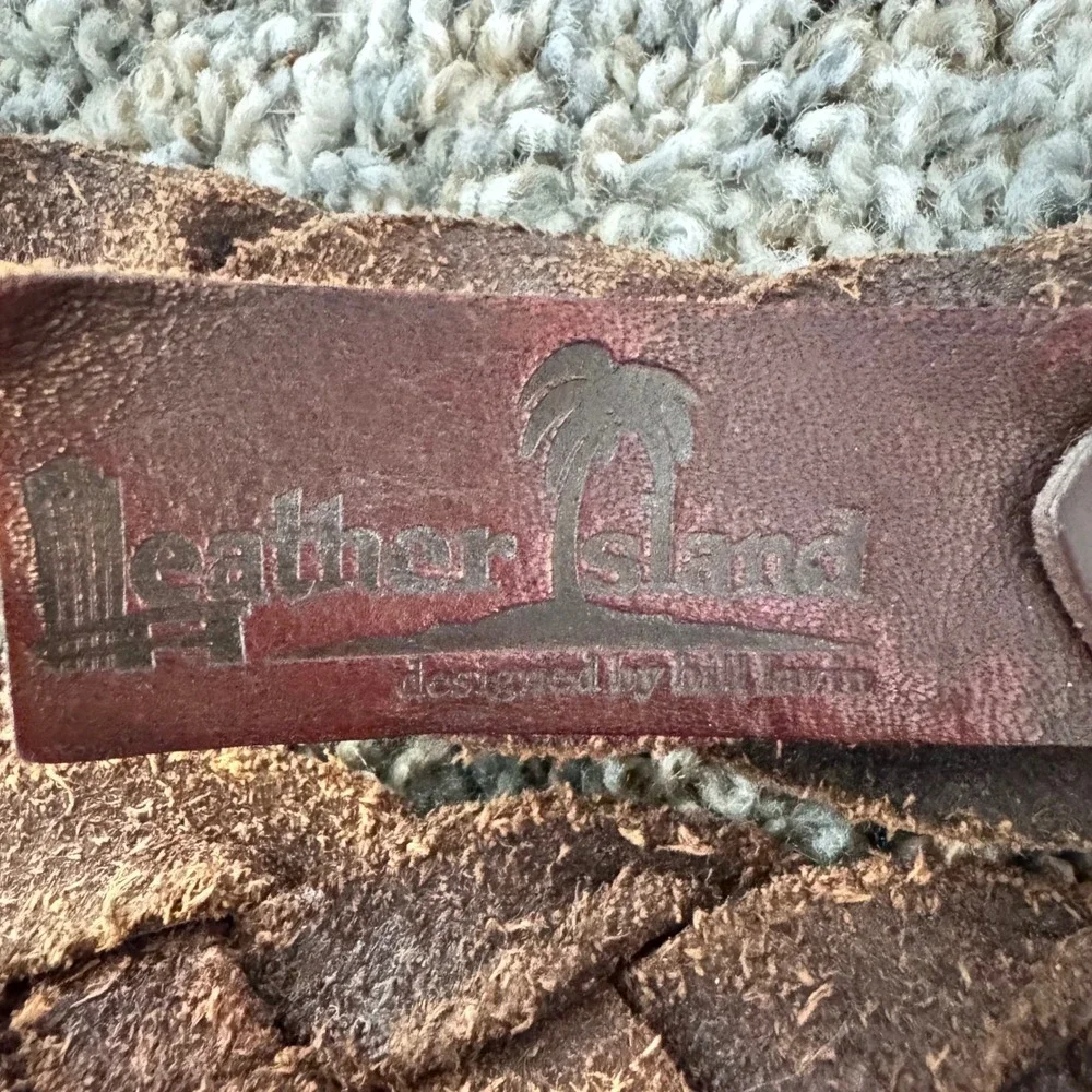 Leather Island Vintage thick Braided Leather Belt‎ Dark Brown Bill Lavin size 38